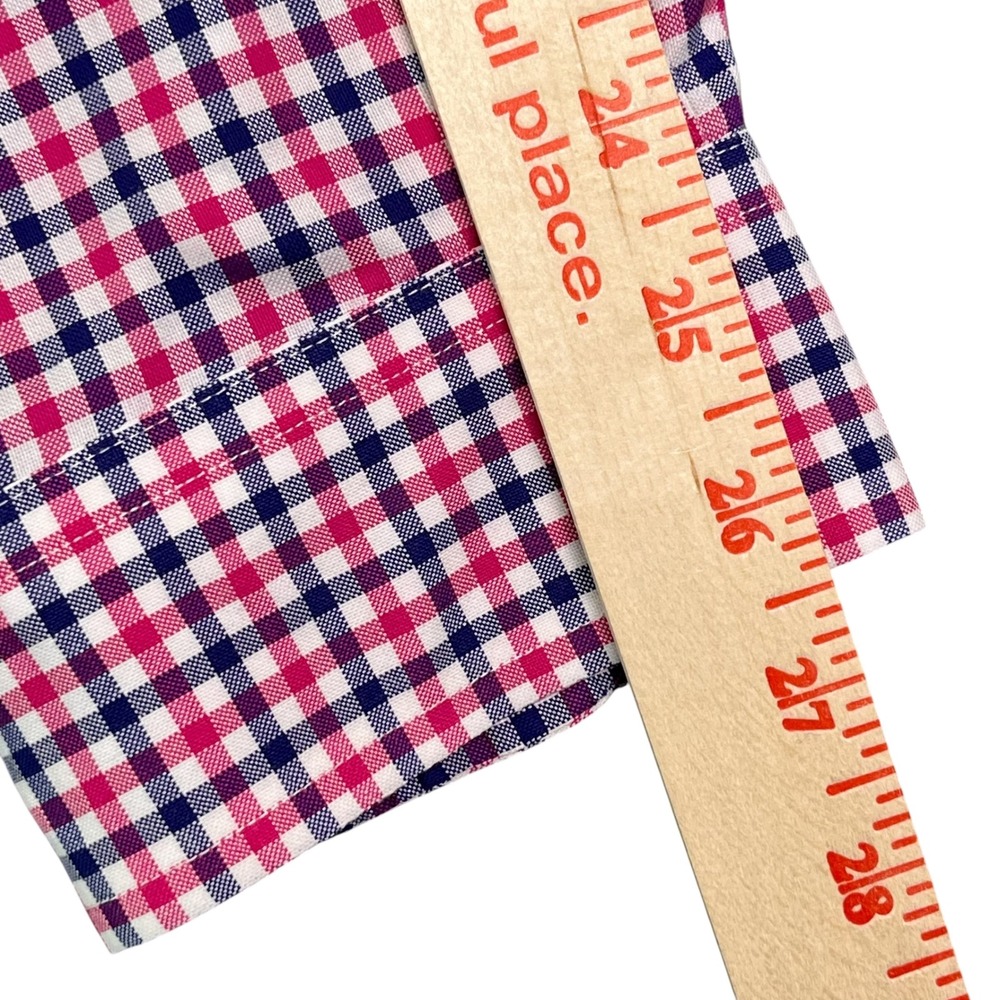 Ralph Lauren Mens XL Pink Navy Blue Gingham Check Non-Iron Cotton Button Shirt - Picture 6 of 7